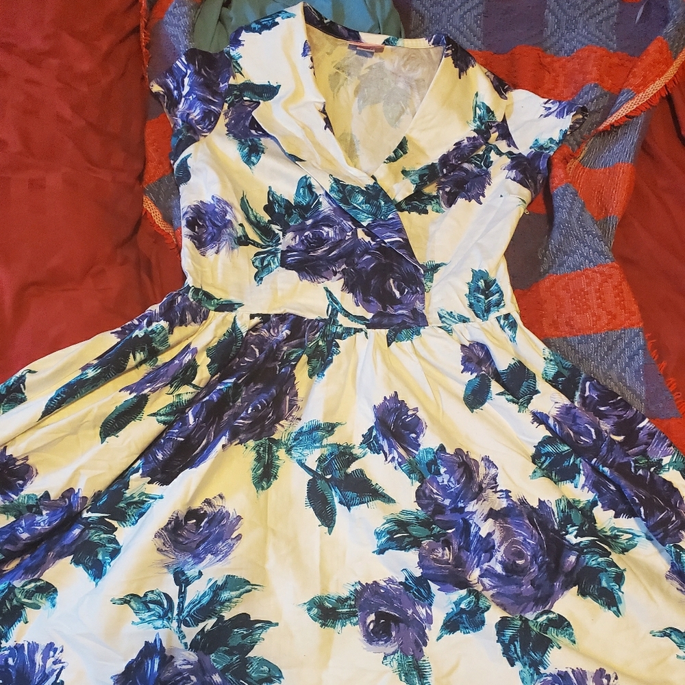 Pin up girl clothing 2xl faux wrap dress